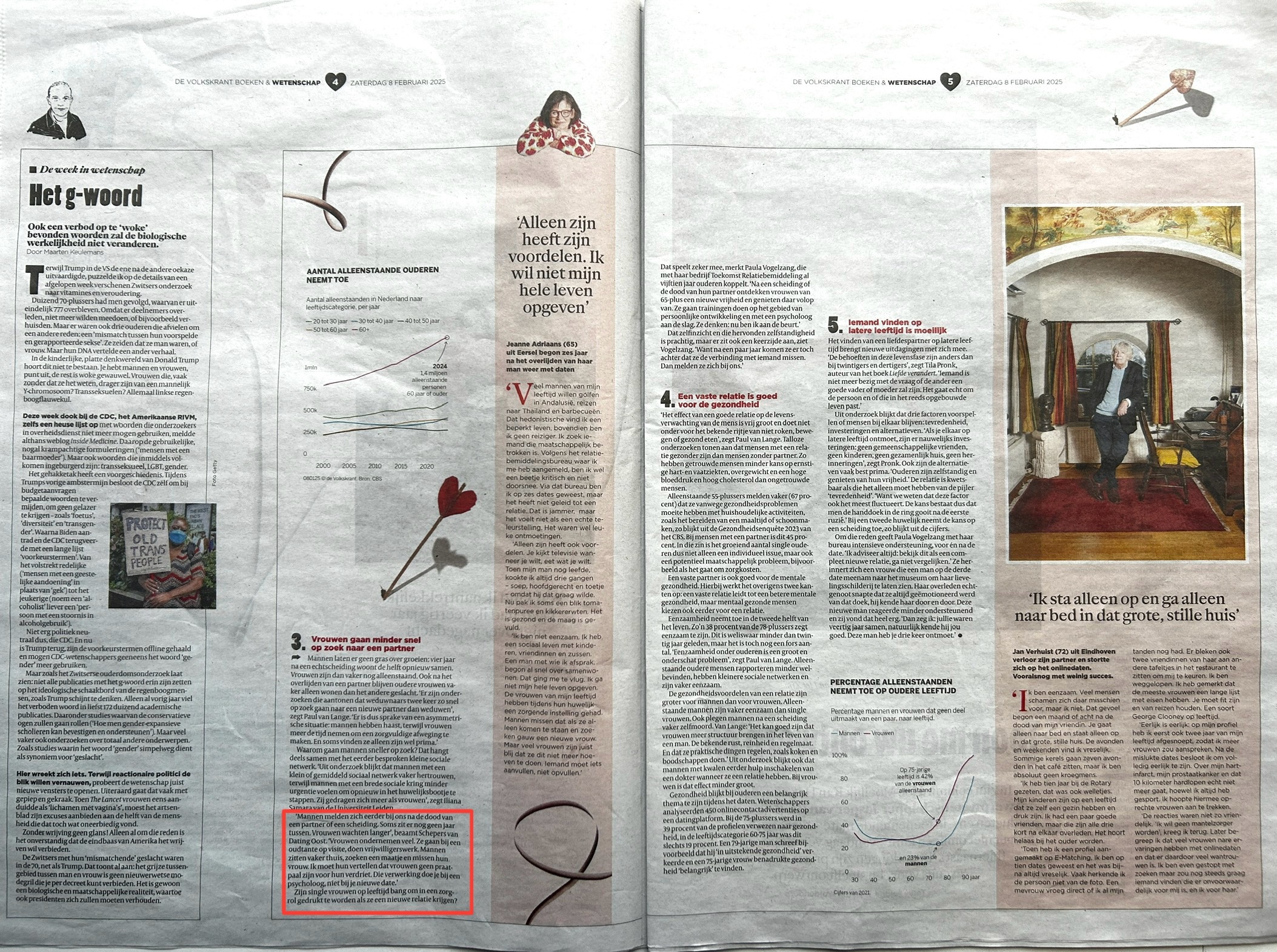 Dating Oost interview in De Volkskrant 60-plusser zoekt partner senioren liefde DatingOost.nl